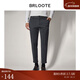 巴魯特（Brloote）錐形款九分褲男 挺括加厚翻邊彈力休閑褲冬裝 灰色 180/92A