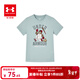 安德瑪（Under Armour）童裝圓領(lǐng)短袖T恤兒童運動(dòng)透氣T恤圓領(lǐng)短袖男童棒球服上衣 藍色 160 【尺碼偏小，按正常拍大一碼】