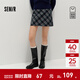 森馬（Semir）商場(chǎng)同款|半身裙女冬半松緊腰仿呢格紋短裙2025新款辣妹A字裙 藍黑色調00389 XL