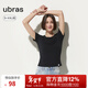 ubras親膚圓領(lǐng)短袖修身有型百搭休閑T恤女舒適透氣打底 黑色 L