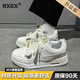 RXEX酒紅星星男鞋春夏季2026新款氣墊老爹鞋男厚底增高休閑運動(dòng)鞋子男 奶白色升級版 42 (260mm)