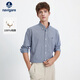 Navigare意大利小帆船26春夏新款男士全棉長(cháng)袖襯衫休閑格子襯衣1313076501