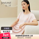 金三塔睡衣女真絲親子簡(jiǎn)約圓領(lǐng)睡裙家居服深睡眠蠶絲睡衣YZFDA301 桃盈粉1353 L