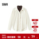 森馬（Semir）長(cháng)袖襯衫女冬季中長(cháng)款假兩件寬松磨毛襯衣通勤溫柔系氣質(zhì)上衣 奶白10501 L