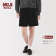 MUJI女式 木棉混 燈芯絨 裙褲 褲子女款 短褲女裝 BE1XZA5A 黑色 M (160/66A)