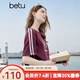 百圖betu女裝2025夏季新款T恤慵懶感OVERSIZE學(xué)院風(fēng)純棉短袖女2505T19 酒紅 L
