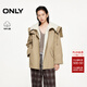 ONLY2025秋季新款百搭羊羔毛拼接翻領(lǐng)寬松派克棉服女|125422009 E11芫荽沙色 XS