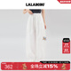 LALABOBO潮流休閑褲男女裝2025夏季新款寬松闊腿時(shí)尚百搭長(cháng)褲子RBEB-ZC23 米白 薄款 S