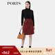 PORTS女裝秋冬新款精美釘珠裝飾花呢半裙 紅色混色 8