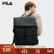 FILA【黑武士】 斐樂(lè )男復古背包老花雙肩包通勤書(shū)包大容量電腦包 正黑色-BK XS