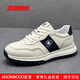JASONWOOD真皮男鞋新款透氣小白鞋潮流軟底阿甘板鞋超火爆款男士休閑運動(dòng)鞋 白色 40