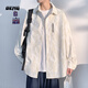 OEMG春秋巴洛克潮牌襯衫男長(cháng)袖春秋夏季襯衣情侶潮流外套男大碼上衣服 DSA001-1-C3511白色 XL [建議125-140斤]