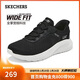斯凱奇（Skechers）新年禮物閃穿鞋女鞋冬季軟底一腳蹬健步鞋寬楦百搭運動(dòng)鞋117504W