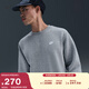 耐克男子加絨圓領(lǐng)衛衣春季針織休閑刺繡柔軟上衣NIKE CLUB FN3887 063調色暗灰/白 L
