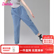 笛莎（DEESHA）童裝女童牛仔褲2025年春秋季新款中大童休閑針織軟牛仔蘿卜褲舒適 牛仔蘭 160