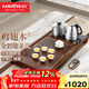 金灶（KAMJOVE）自動(dòng)上水整套茶具套裝 雞翅木實(shí)木茶盤(pán)功夫茶臺茶海電熱茶爐K-185 搭配E9 陶瓷茶具 茶渣桶