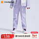 moodytiger兒童長(cháng)褲抓絨拒水25年冬季新品男童運動(dòng)褲保暖防風(fēng)梭織女童褲子