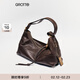 GROTTO個(gè)樂(lè )26年新款ArkHobo小牛皮單肩斜挎包小號高級感通勤女包 黑巧棕 金標 S