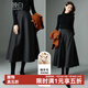 晚白綿羊毛a字半身裙冬款爆款洋氣時(shí)尚氣質(zhì)百搭高腰顯瘦大擺傘裙 深灰色 XL