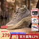 駱駝（CAMEL）馬丁靴復古休閑工裝靴秋冬季加絨戶(hù)外徒步厚底情侶款增高登山鞋男 G14W076684 卡其 42