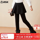 ASK JUNIOR女童褲子冬加厚保暖中大童休閑純色長(cháng)褲百搭打底褲裙褲 黑色 140 