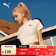 彪馬（PUMA）ROSE樸彩英同款修身BabyTee短袖T恤女T7運動(dòng)上衣632925 白-02 L (165/88A)
