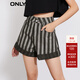 ONLY時(shí)尚百搭高腰卷邊短褲闊腿牛仔褲女|123143016 J19 黑牛仔 S (160) 64A