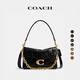 蔻馳（COACH）新款女士Chain Tabby菱格紋絎縫26號鏈條斜挎包真皮女包 B4/黑色