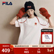 FILA 斐樂(lè )官方情侶針織短袖衫2026春季新款時(shí)尚休閑純棉海棠花T恤 云菇白-WT M 170/92A/M