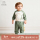 乖奇熊嬰兒童純棉抓絨保暖衛衣兩件套裝春秋寶寶外出洋氣上衣服褲子冬季