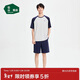 松山棉店小輕松睡衣套裝莫代爾棉夏季薄款短袖家居服男士-灰色2XL