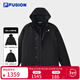 斐樂(lè ) FUSION斐樂(lè )潮牌情侶款梭織夾克二合一2025冬季新款寬松休閑外套 正黑色-BK L 175/96A/L