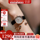EMPORIO ARMANI阿瑪尼手表女士時(shí)尚圓盤(pán)鑲鉆滿(mǎn)天星皮帶腕表新年情人節禮物送女友 亮鉆耳釘手鐲套裝AR80011