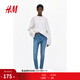 H&M2026春季新款女裝緊身高腰牛仔褲1207354 淺牛仔藍028 36 160/68