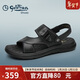 金利來(lái)（Goldlion）男鞋都市休閑透氣涼鞋兩穿輕便皮鞋沙灘鞋59622032701A-黑色-42碼