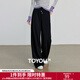 初語(yǔ)萊賽爾棉質(zhì)闊腿褲女2025秋季新款慵懶休閑褲松弛淡人風(fēng)褲子 黑色 L