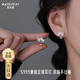栢啟歆999純銀耳釘耳環(huán)養耳洞耳圈女首飾不用摘免摘耳骨釘耳勾男禮物 【999通體足銀】花朵耳勾一對