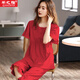 芊之雅（QIANZHIYA）新款睡衣女夏款莫代爾棉短袖7分褲套裝中年大碼紅色本命年居家服  QZD-539#大紅 M 參考體重80-100斤