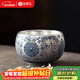 金鑲玉主人杯 茶杯喝茶家用功夫茶具送禮高檔禮盒鎏銀工藝 青花杯