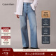 Calvin KleinJeans四季款女士美式復古ck做舊微彈洗水高腰寬松闊腿牛仔褲 185-牛仔淺藍 26