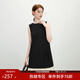 范思藍恩法式復古撞色連衣裙女夏季2025波點(diǎn)蝴蝶結A字直筒裙2217 黑色 L