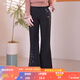 煙花燙小個(gè)子黑色休閑褲女款冬季2025新款通勤氣質(zhì)厚款微喇褲JY 嬋丹 黑色 S