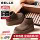 百麗（Belle）復古絨面勃肯鞋女2025冬新商場(chǎng)同款厚底加絨休閑短靴E6F1DDD5 啡色-厚絨 36 (230mm)