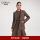歌莉婭水洗羊毛西裝套裝新款通勤穿搭重要場(chǎng)合兩件套裙1EDJAC33A 86Y咖啡色 L