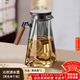 憶壺茶（YIHUTEA）冷水壺玻璃耐高溫家用大容量裝水容器涼水壺客廳開(kāi)水杯涼茶瓶扎壺 【1.8L】涼水壺-黑色胡桃木蓋