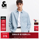 杰克·瓊斯（JACK&JONES）男裝26年春秋季新款牛仔長(cháng)袖襯衫男純棉柔軟親膚休閑襯衣外套薄款 E40淺牛仔藍 常規 M