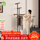帥仕衣帽架衣架桿落地立式掛晾衣服臥室內簡(jiǎn)易宿舍實(shí)木鋼制掛包置物架 【加厚穩固不晃】典雅黑-巖板底座