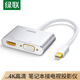 綠聯(lián)Mini DP轉HDMI/VGA轉換器線(xiàn)4K迷你DP雷電2拓展塢轉接頭 適用蘋(píng)果微軟電腦接顯示器投影儀 20421