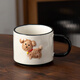 派一摩登家可愛(ài)手繪陶瓷馬克杯高顏值卡通喝水杯子節日送閨蜜伴手禮物 白色-生日狗馬克杯