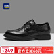 海瀾之家皮鞋男款真皮秋冬季加絨雕花布洛克鞋子男士商務(wù)正裝新郎結婚鞋 黑色增高款 （內增高） 42 (比運動(dòng)鞋偏大一碼）
